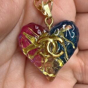 CC Fashion Gold and Multicolor Heart Necklace